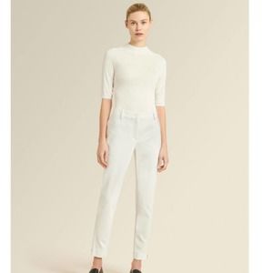 NWT Donna Karan Ivory/Winter White Ankle Zipper Slit Pants - SIZE 10